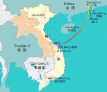 峴港區位示意圖