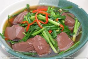 豬紅韭菜 豬紅韭菜