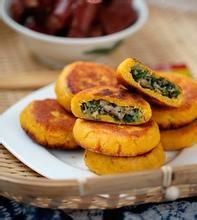 苦苣香菇貼餅子 苦苣香菇貼餅子