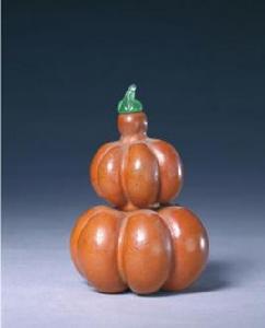 清道光匏制葫蘆形鼻煙壺 清道光匏制葫蘆形鼻煙壺