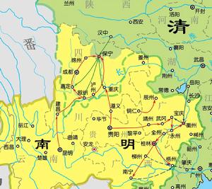 1652年清軍和南明軍爭奪四川