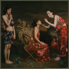 王龍軍作品（三人行－妝）