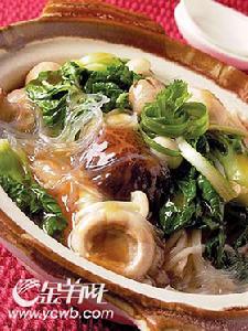 野生菌什菜瑤柱煲