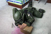 雪豹突擊隊員在排爆比賽現場