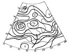 圖2 1990年7月5日08時500hPa高空圖