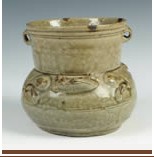 東晉越窯青瓷點彩蛙尊 東晉越窯青瓷點彩蛙尊