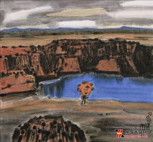 《古原明珠》水墨紙本 98CM&times;98CM