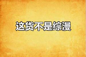 這貨不是綜漫 這貨不是綜漫