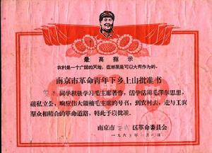 關於上山下鄉的最高指示