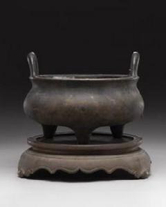 清嘉慶銅沖耳乳足爐 清嘉慶銅沖耳乳足爐