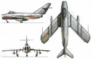 （圖）中國J-5戰鬥機三視圖