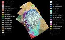 冥王星平原環境地質圖（局部）