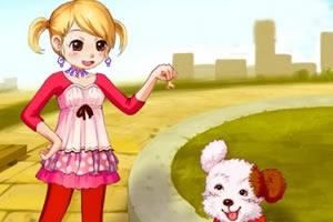 可愛女孩與小狗 可愛女孩與小狗