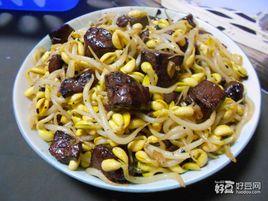 黃豆芽炒豬血 黃豆芽炒豬血