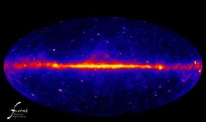 費米太空望遠鏡的伽瑪射線巡天圖