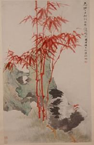 竹樹雄雞圖軸 竹樹雄雞圖軸