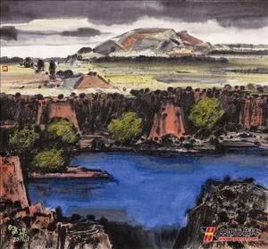 《古原明珠NO2》水墨紙本 98CM&times;98CM