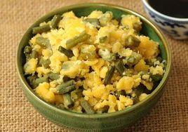 玉米面蒸豆角 玉米面蒸豆角