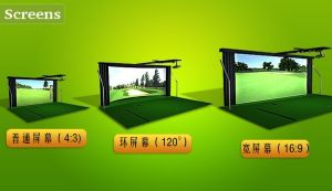 模擬高爾夫設備的螢幕比列