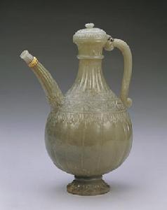 青玉瓜棱執壺 青玉瓜棱執壺