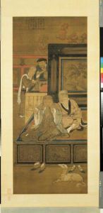 宋劉松年補衲圖軸 宋劉松年補衲圖軸