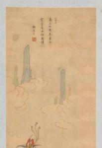 清刺繡吹簫慶曲圖軸 清刺繡吹簫慶曲圖軸