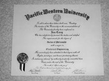 唐駿提供的學位複印件