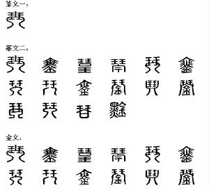 “琴”漢字演變