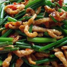 韭菜苔炒肉絲 韭菜苔炒肉絲