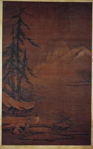 南宋馬遠雪履觀梅圖軸 南宋馬遠雪履觀梅圖軸