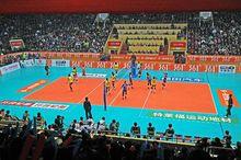 天津女排與恆大女排比賽賽場全景