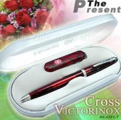 瑞士軍刀 高仕筆禮盒套裝透明紅4.4301.T