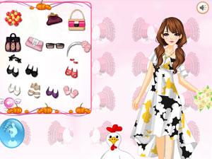 女孩和一隻火雞 女孩和一隻火雞