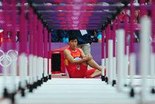 劉翔摔倒，未完成比賽