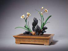 染牙水仙湖石盆景