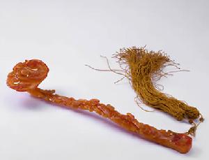 清乾隆，鶴頂紅靈芝如意