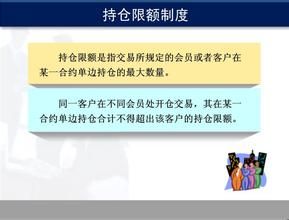 持倉限額制度 持倉限額制度