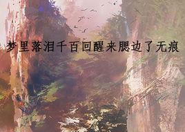 夢裡落淚千百回醒來腮邊了無痕