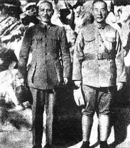（圖）1936年，韓復榘和蔣介石在濟南