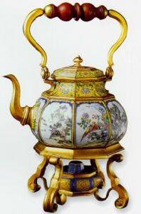 畫琺瑯提梁壺 畫琺瑯提梁壺