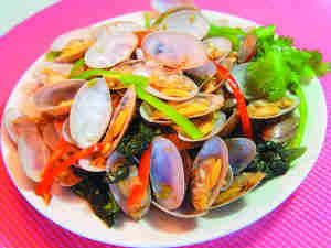 辣椒紫蘇炒花蛤