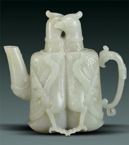 清白玉雙鳳交頸壺 清白玉雙鳳交頸壺