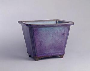 鈞窯玫瑰紫釉長方花盆