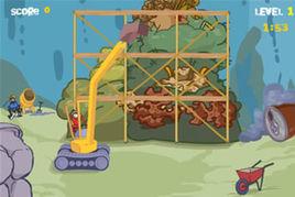 挖掘機搞破壞 挖掘機搞破壞