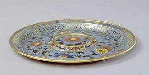 銅胎掐絲琺瑯花卉紋盞托