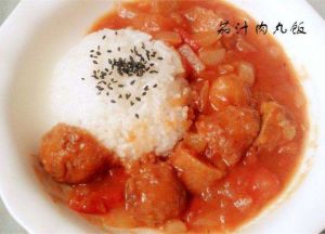 茄汁肉丸飯 茄汁肉丸飯