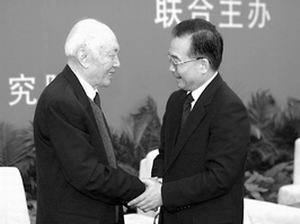 溫家寶向朱光亞表示祝賀