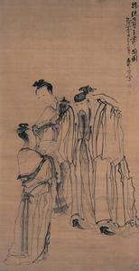 清黃慎韓魏公簪金帶圍圖軸 清黃慎韓魏公簪金帶圍圖軸