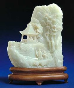 青玉攜琴訪友山子 青玉攜琴訪友山子