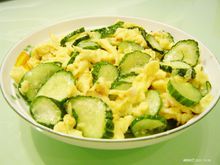 各式黃瓜炒雞蛋成品